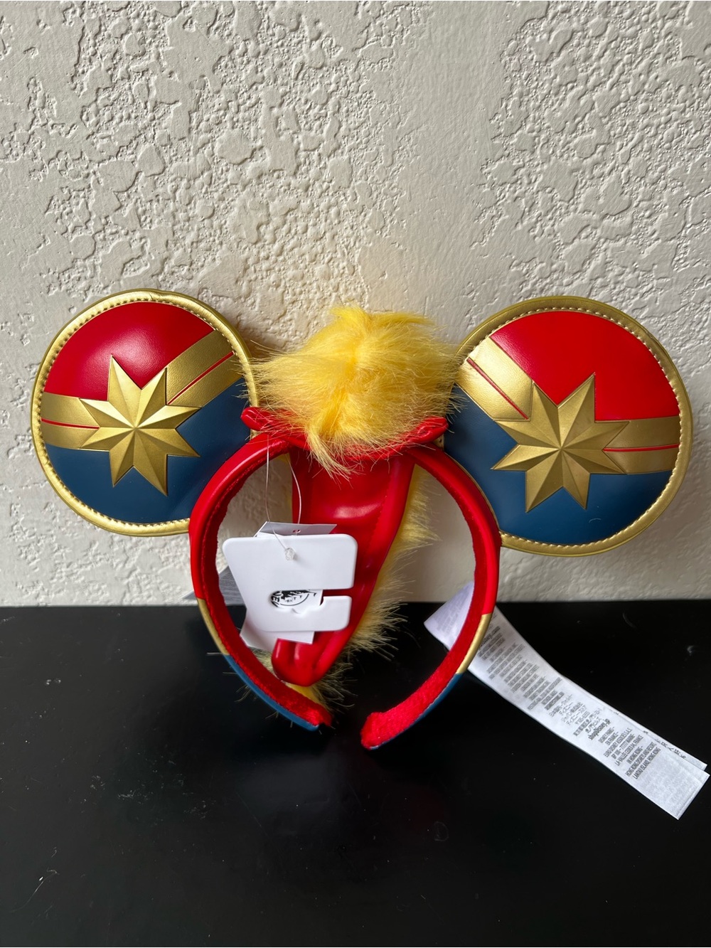 NWT Disney Parks Marvel Captain Marvel Ear Headband - Red, Blue & Gold